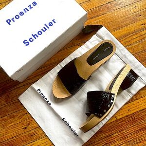 Proenza Schouler patent leather clog sandals